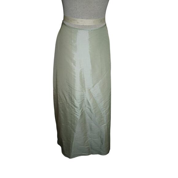 FAN NY Collection Green Shimmer Midi Skirt Women’s Small Made in USA - Picture 3 of 9